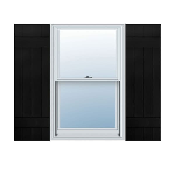Ekena Millwork Lifetime Vinyl, TailorMade 4 Board Joined (2 Batten), Board-n-Batten, Shutter Loks, LJ4C14X03400BL, PR LJ4C14X03400BL - main